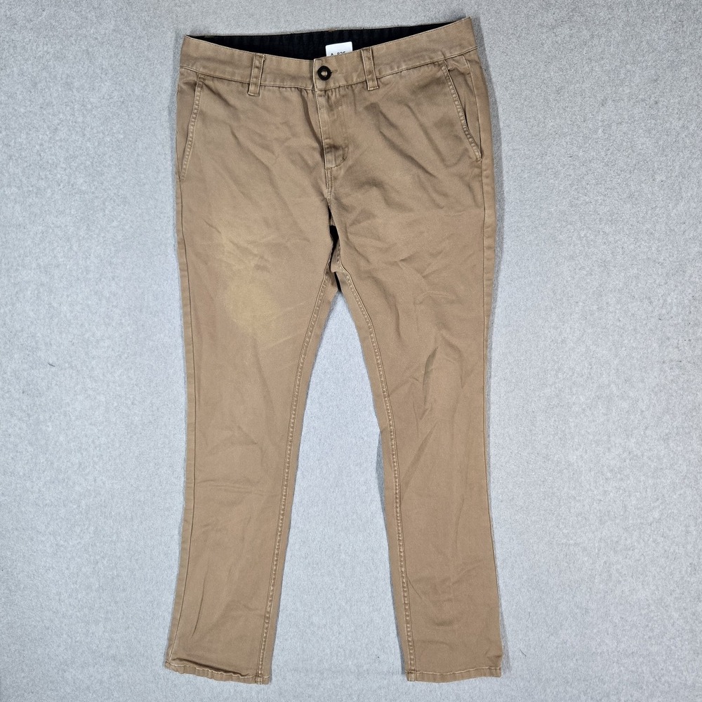 O'Neill Men Pants 31 Brown Chino Skinny Low Rise Pockets Casual 30" Inseam